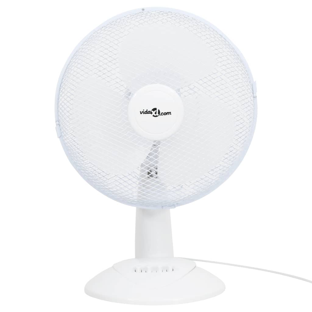 vidaXL Tischventilator 3 Geschwindigkeiten 30 cm 40 W Weiß 