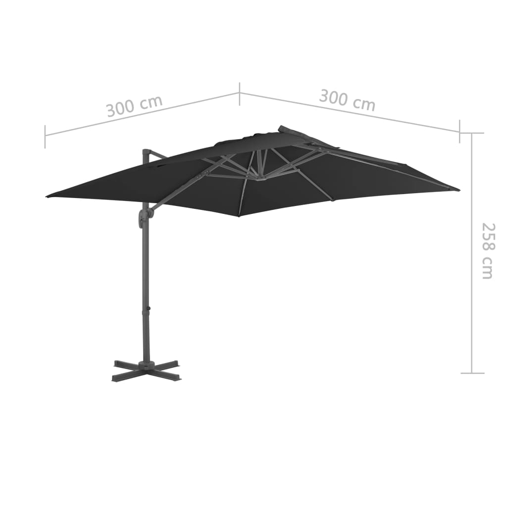 vidaXL Ampelschirm mit Aluminium-Mast 300x300 cm Anthrazit