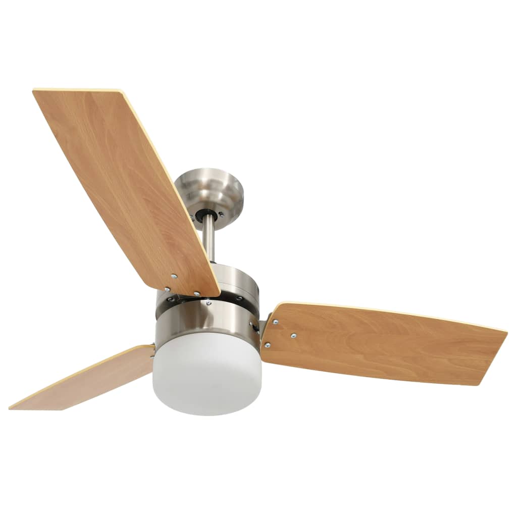 vidaXL Deckenventilator mit Licht und Fernbedienung 108 cm Hellbraun