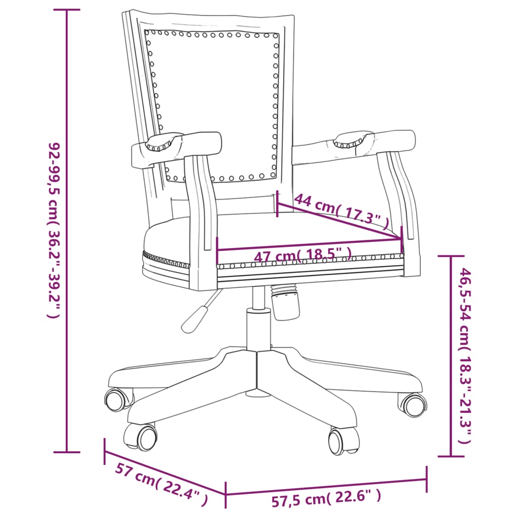 vidaXL Bürodrehstuhl Leinen