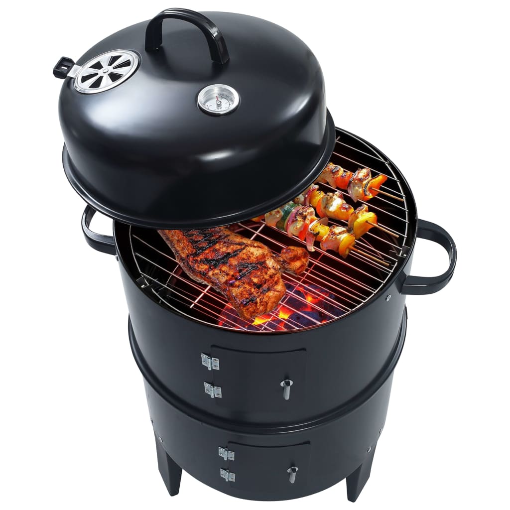 vidaXL 3-in-1 Holzkohlegrill Räucherofen 40×80 cm