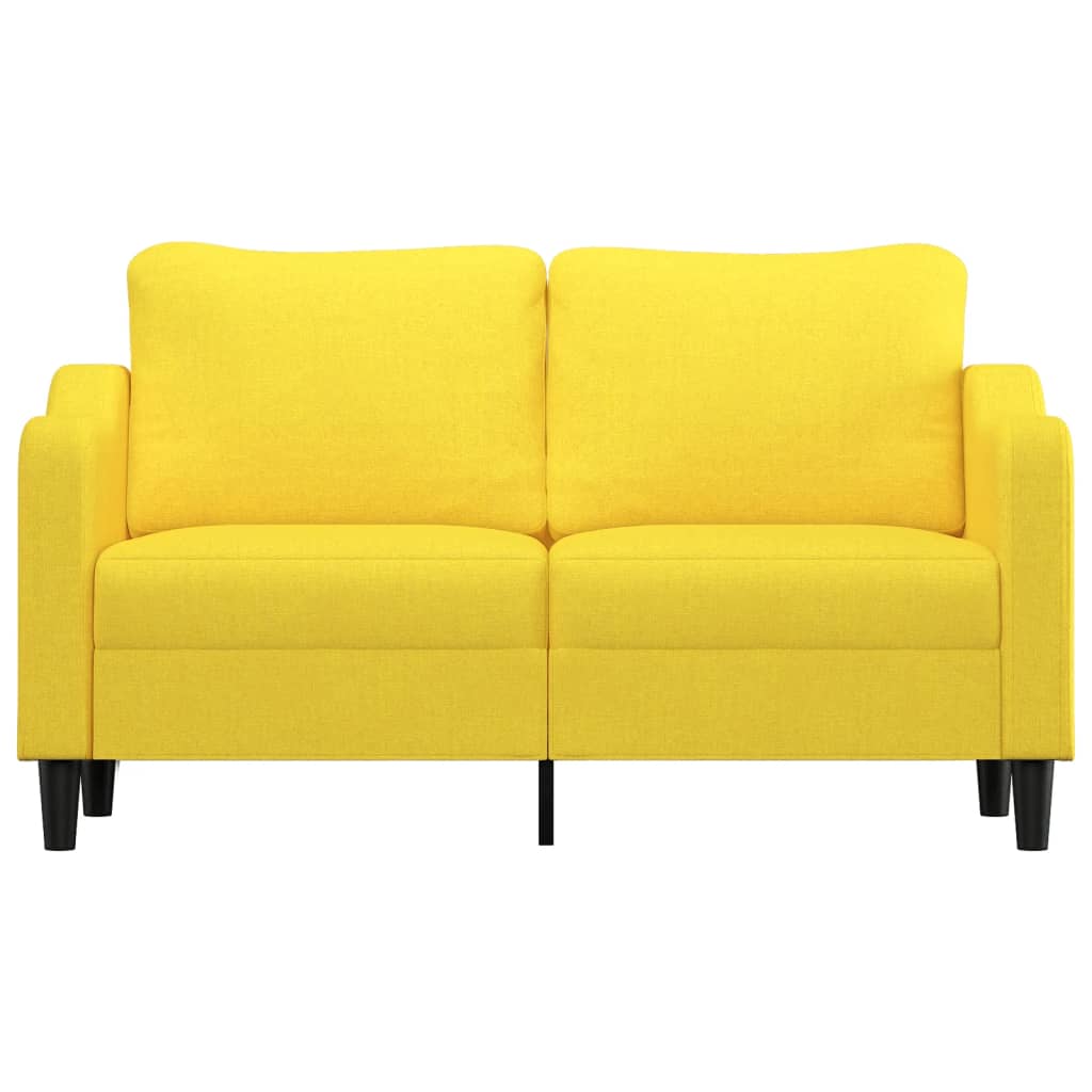 vidaXL 2-Sitzer-Sofa Hellgelb 140 cm Stoff