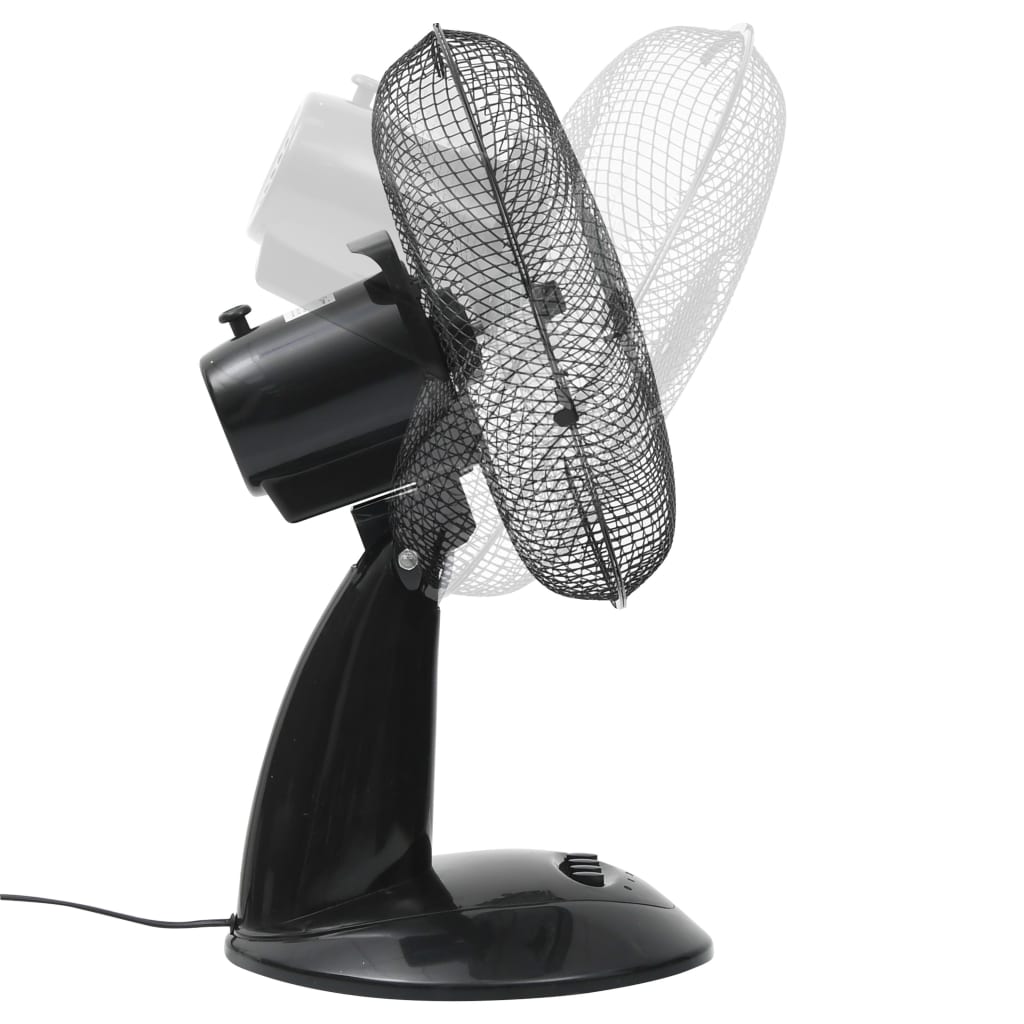 vidaXL Tischventilator 3 Geschwindigkeiten 30 cm 40 W Schwarz