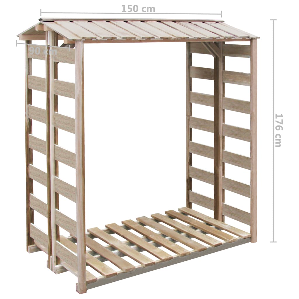 vidaXL Brennholz-Lagerschuppen 150x90x176 cm Kiefernholz Imprägniert