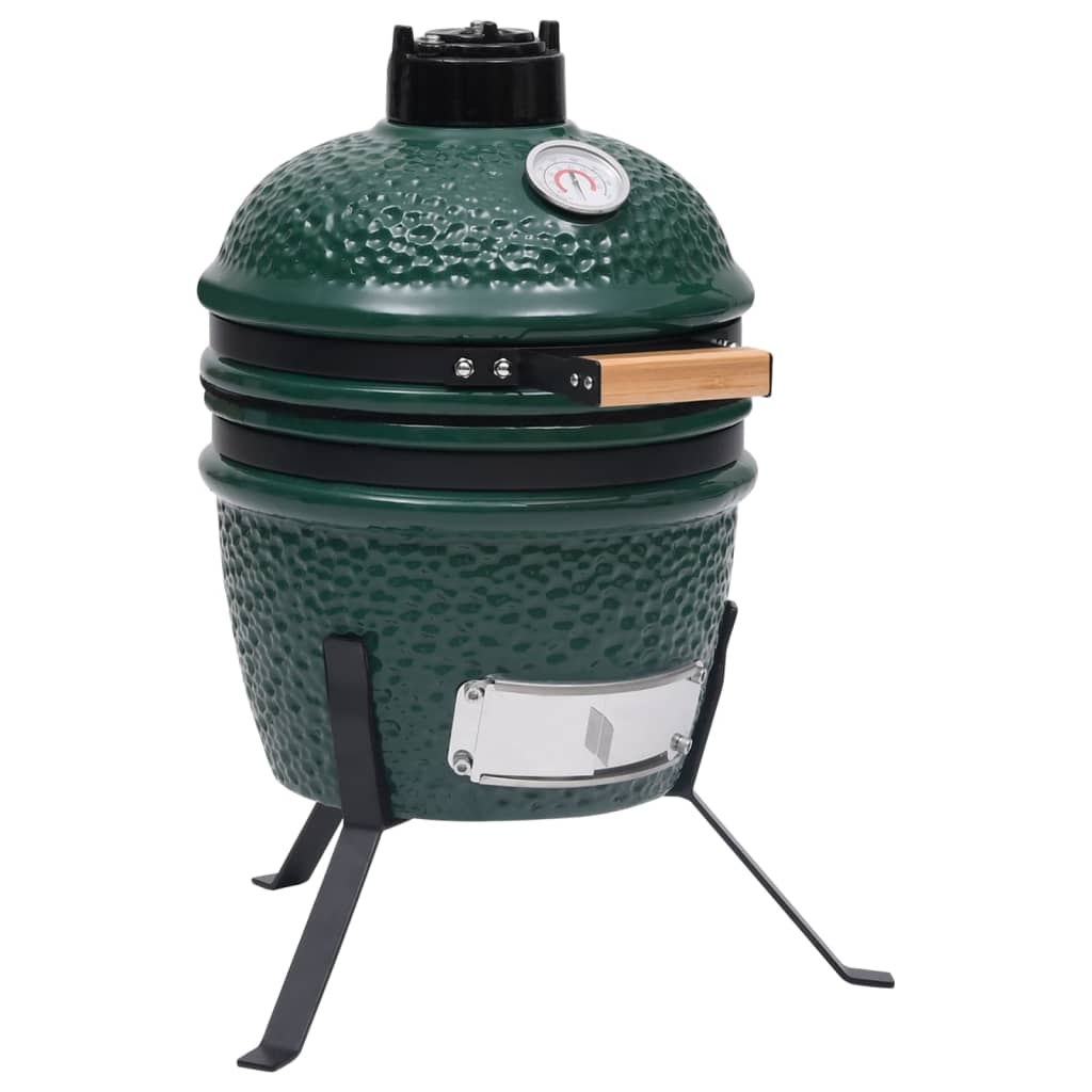 vidaXL 2-in-1 Kamado Grill Smoker Ceramic 56 cm Green