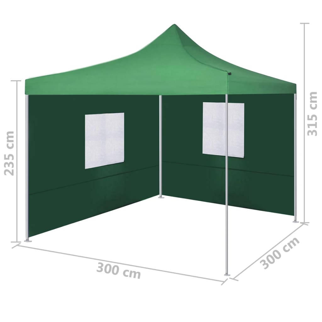vidaXL Faltzelt mit 2 Wänden 3 x 3 m Grün