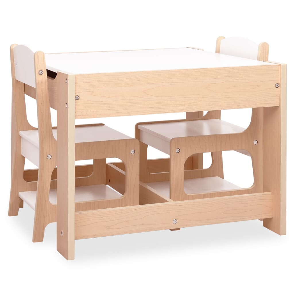 vidaXL Kindertisch mit 2 Stühlen MDF