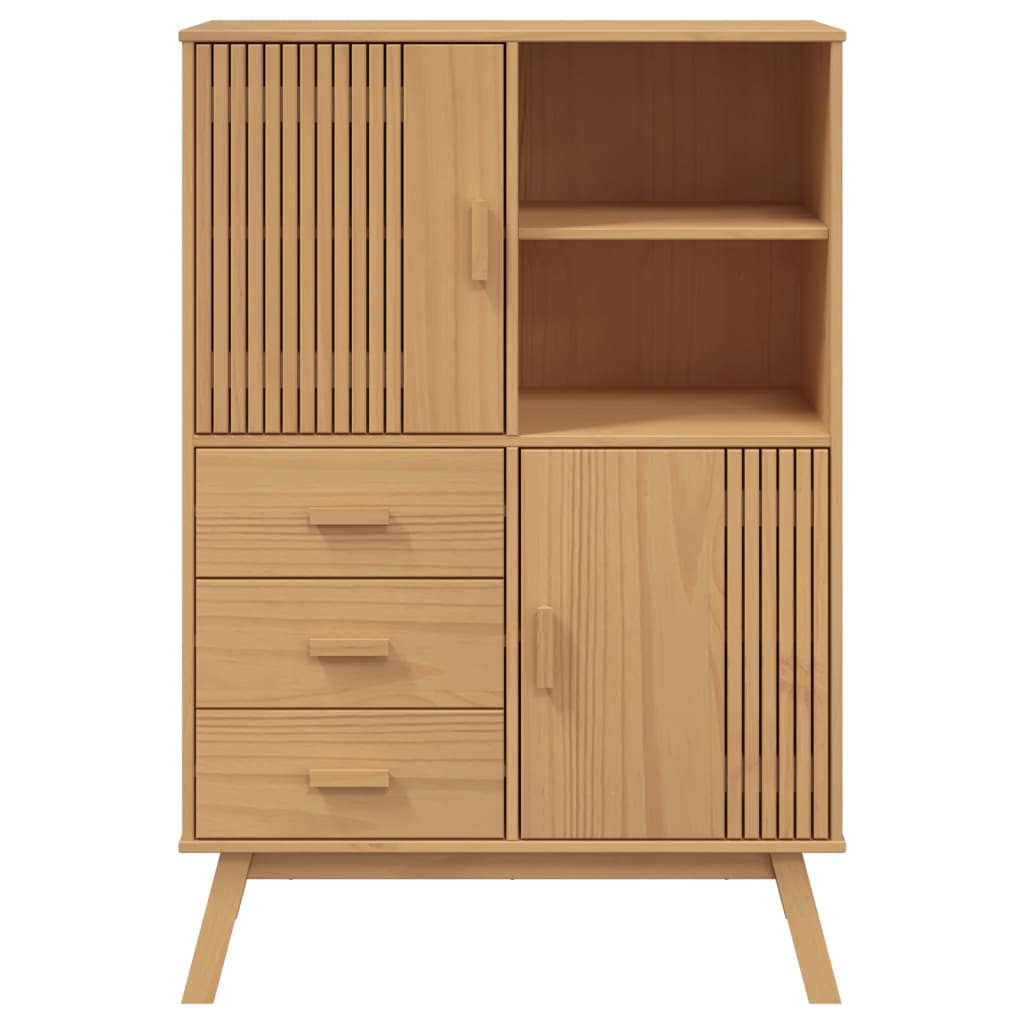 vidaXL Highboard OLDEN Braun 85x43x125 cm Massivholz Kiefer