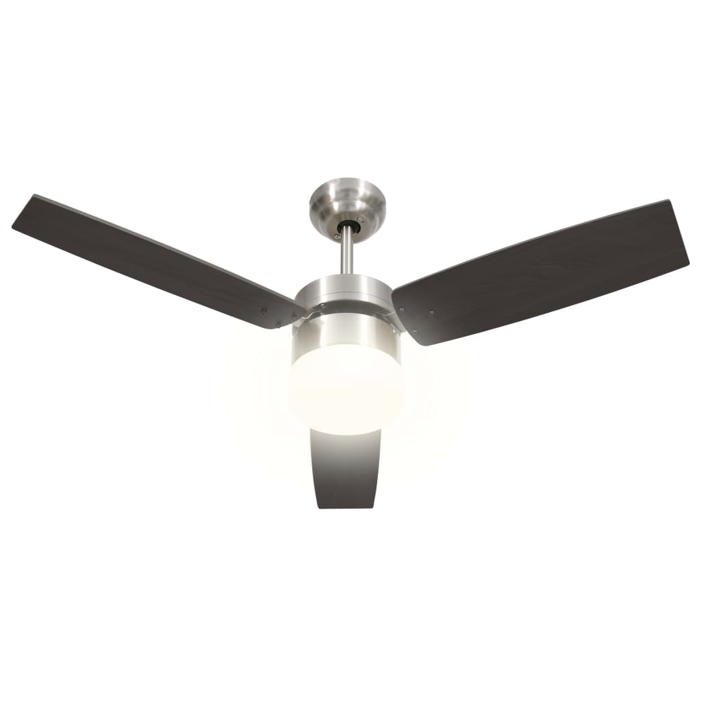 vidaXL Deckenventilator mit Licht und Fernbedienung 108 cm Dunkelbraun