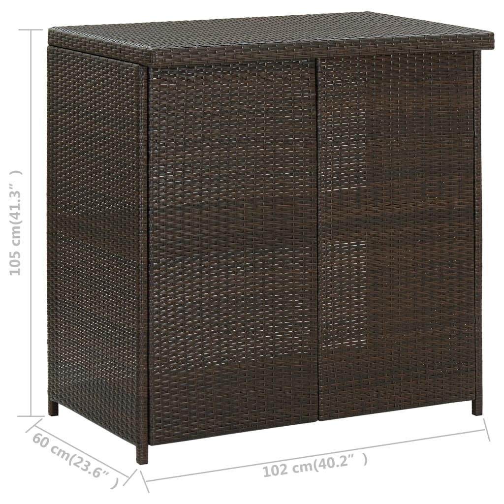 vidaXL 3-tlg. Bar Set Poly Rattan Braun