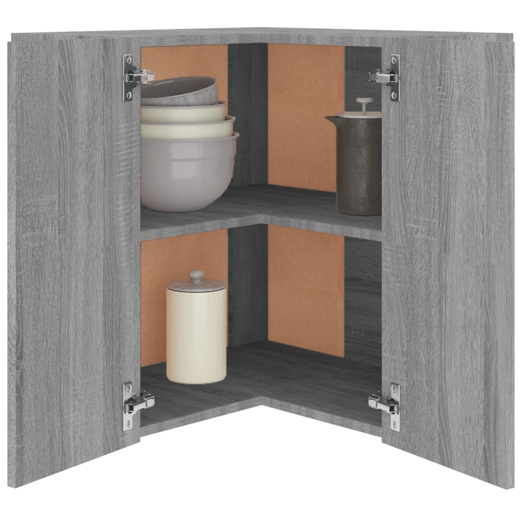 vidaXL Eck-Hängeschrank Grau Sonoma 57x57x60 cm Holzwerkstoff