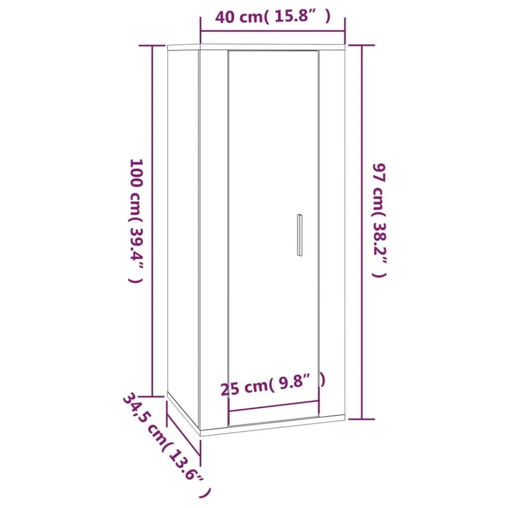 vidaXL 3-tlg. TV-Schrank-Set Braun Eichen-Optik Holzwerkstoff