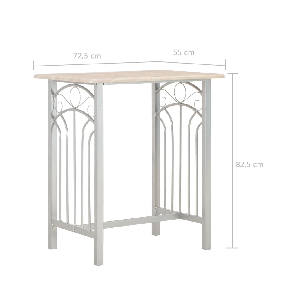 vidaXL 3-tlg. Bar-Set Holz und Stahl