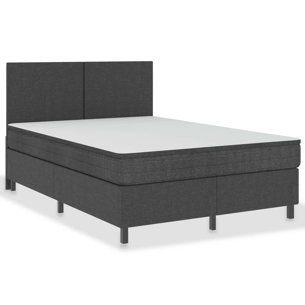 vidaXL Boxspringbett Dunkelgrau Stoff 180x200 cm