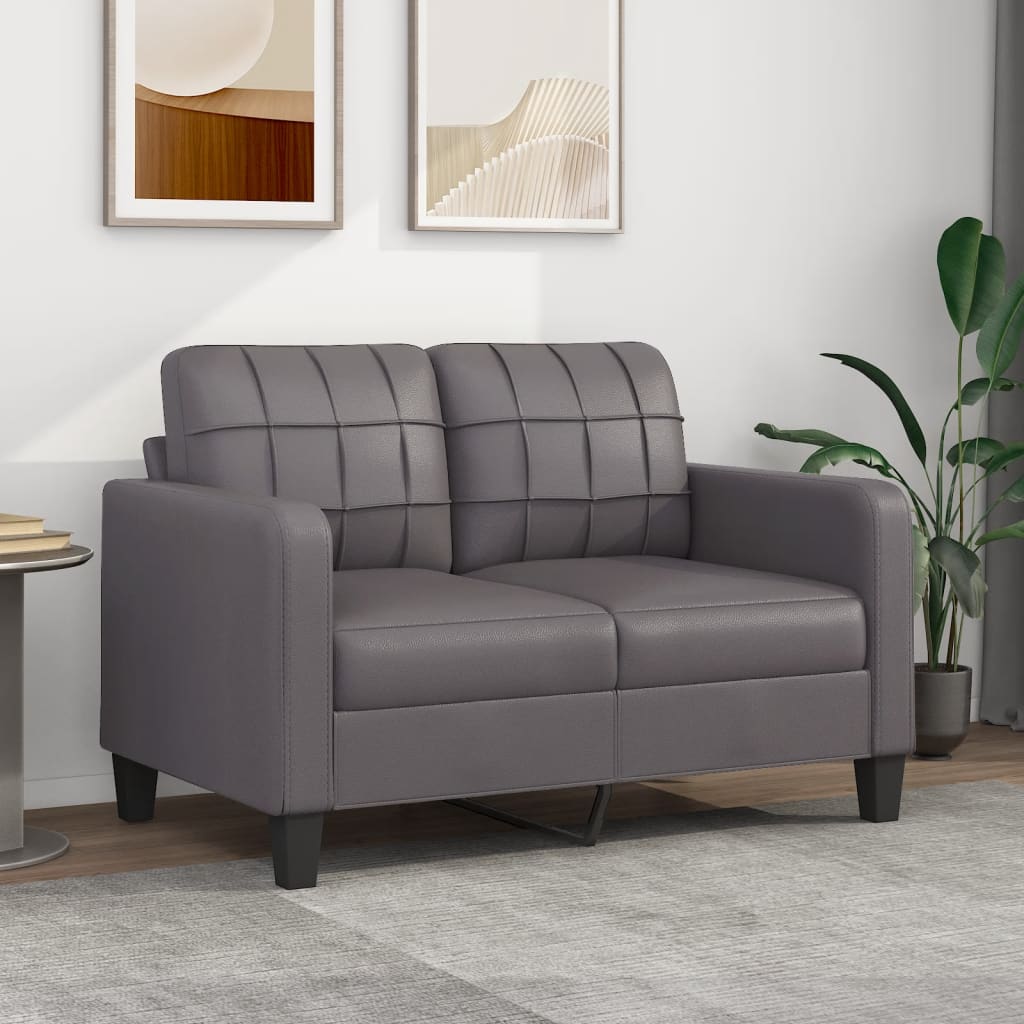 vidaXL 2-Sitzer-Sofa Grau 120 cm Kunstleder