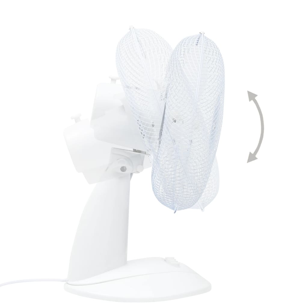 vidaXL Tischventilator 3 Geschwindigkeiten 30 cm 40 W Weiß 