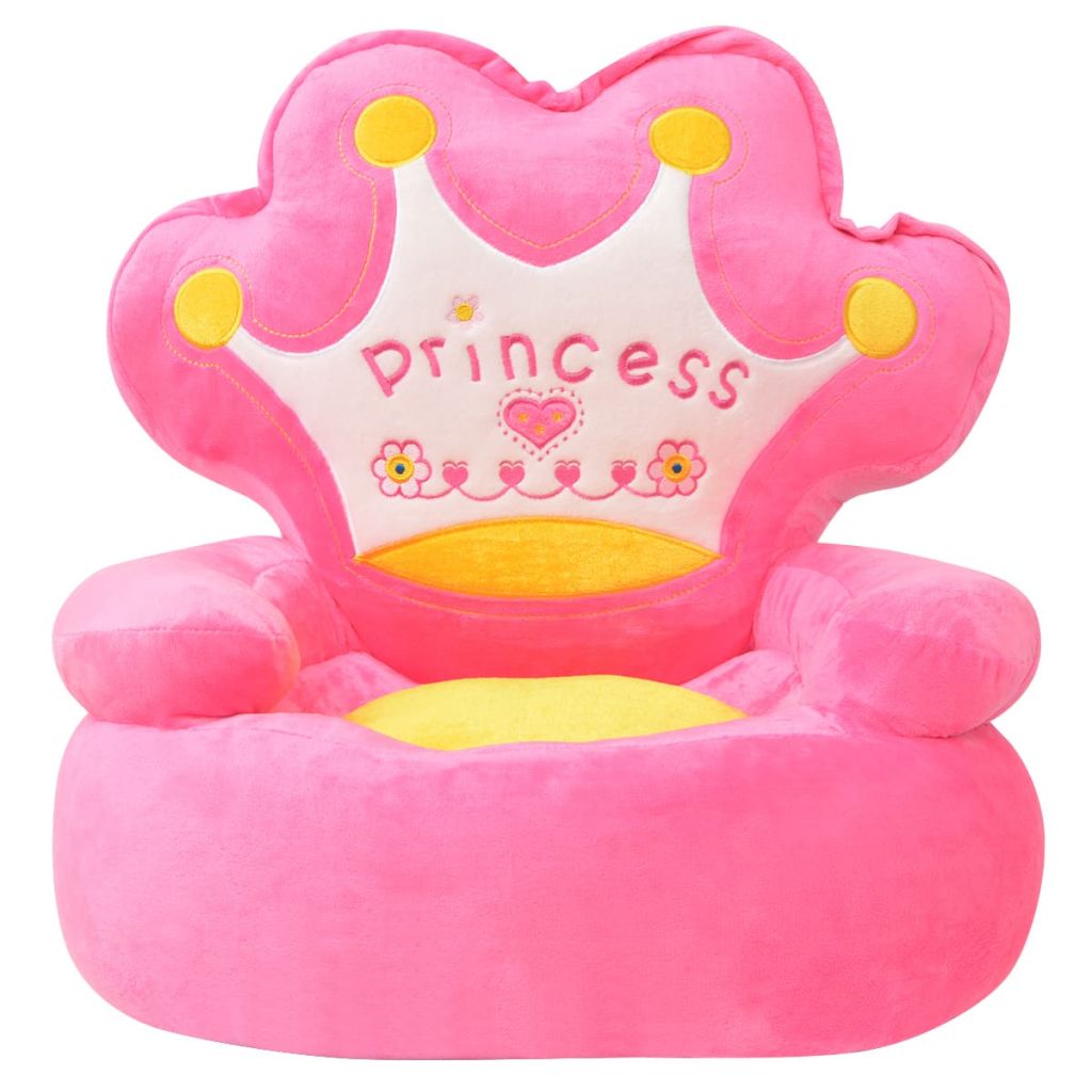 vidaXL Plüsch-Kindersessel Prinzessin Rosa 