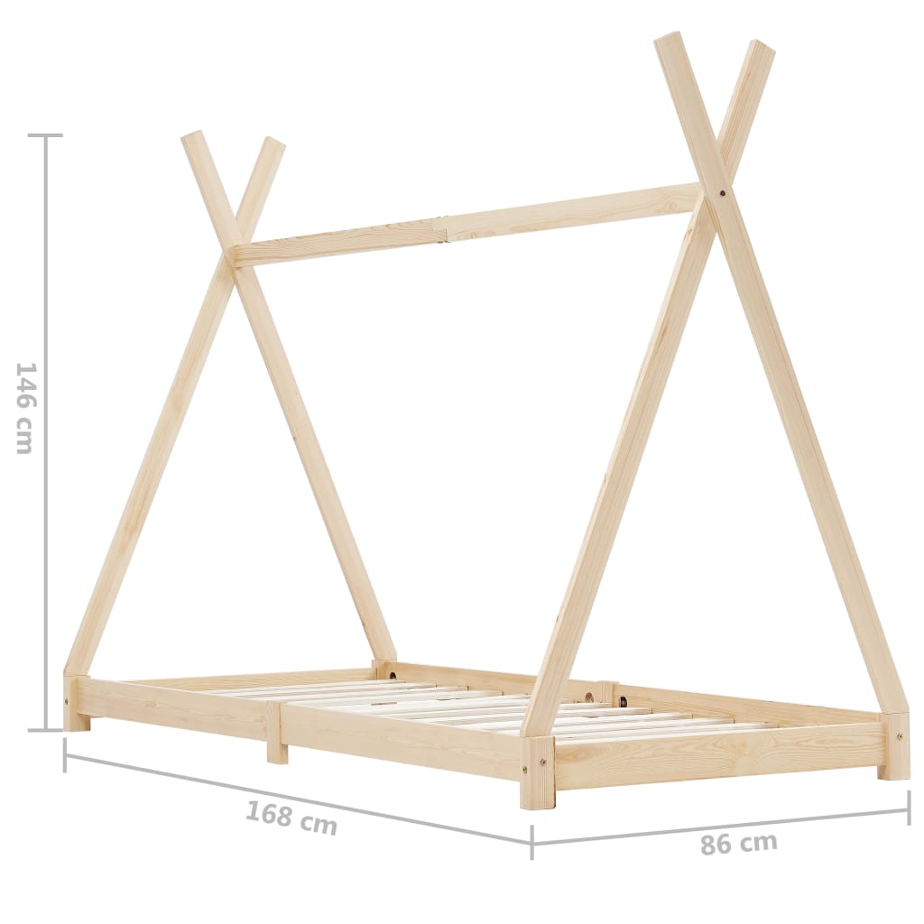 vidaXL Kinder-Bettgestell Massivholz Kiefer 80 x 160 cm