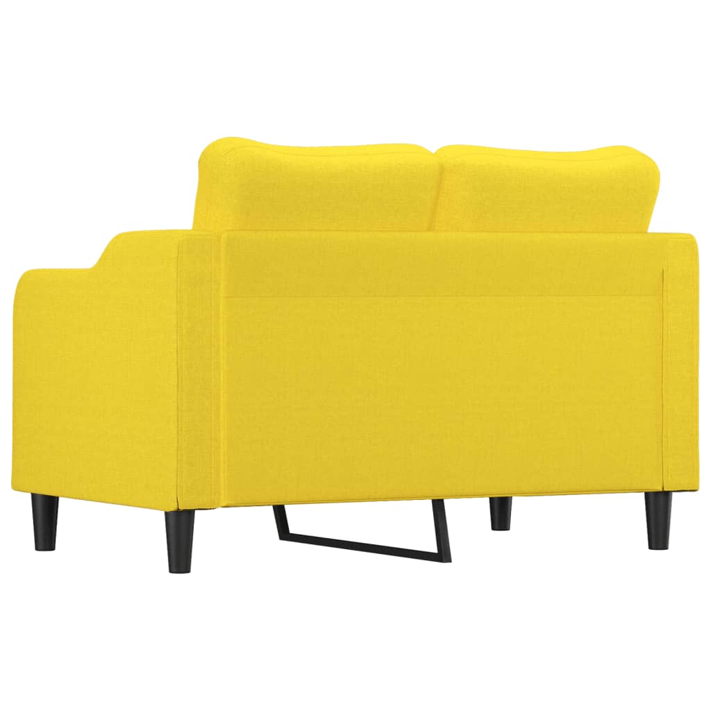 vidaXL 2-Sitzer-Sofa Hellgelb 120 cm Stoff