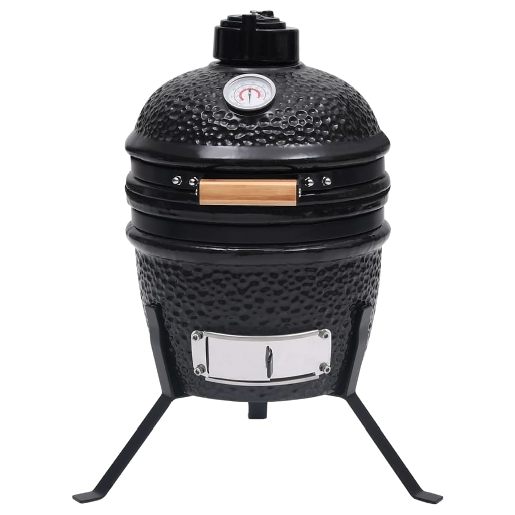 vidaXL 2-in-1 Kamado-Grill Smoker Keramik 56 cm Schwarz