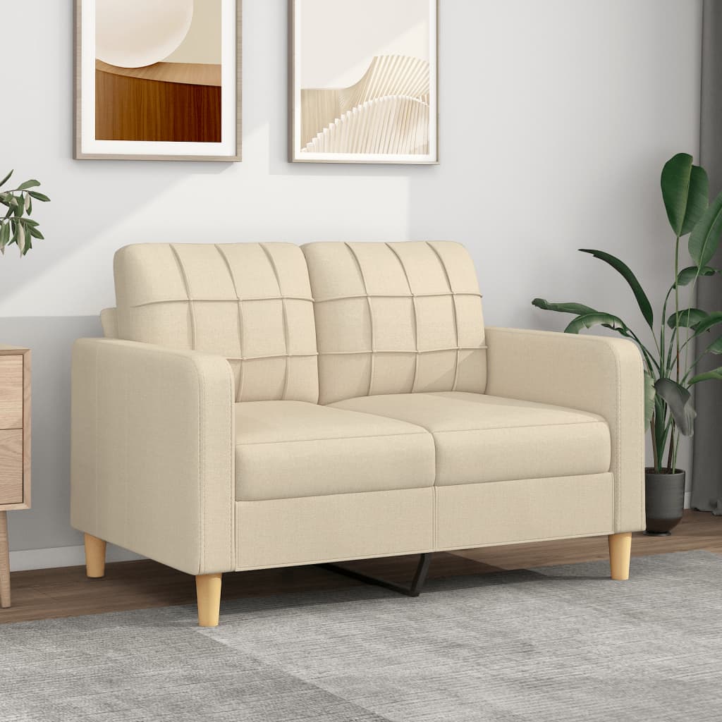 vidaXL 2-Sitzer-Sofa Creme 120 cm Stoff