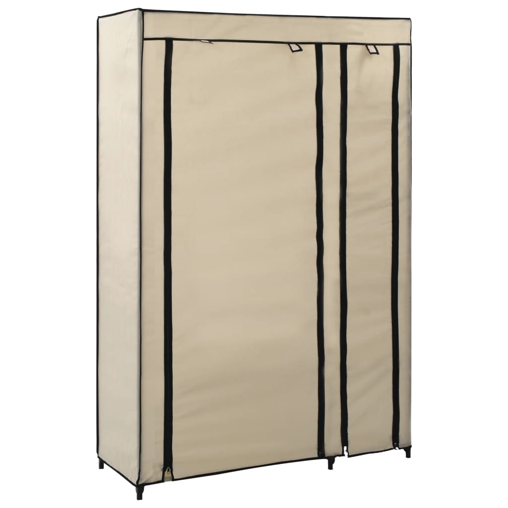 vidaXL Faltschrank Creme 110x45x175 cm Stoff