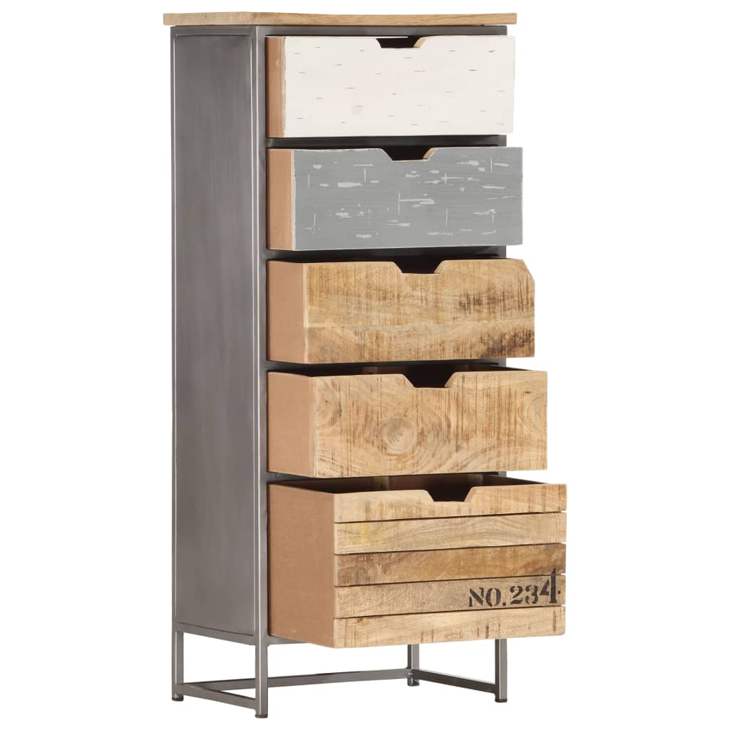 vidaXL Beistellschrank mit Schubladen 45x30x105 cm Mango Massivholz