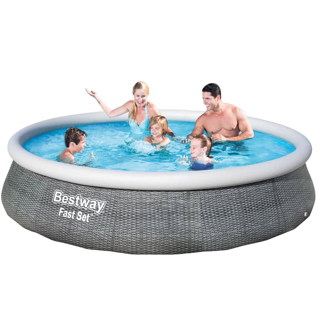 Bestway Fast Set Aufblasbares Pool-Set mit Pumpe 396x84 cm 