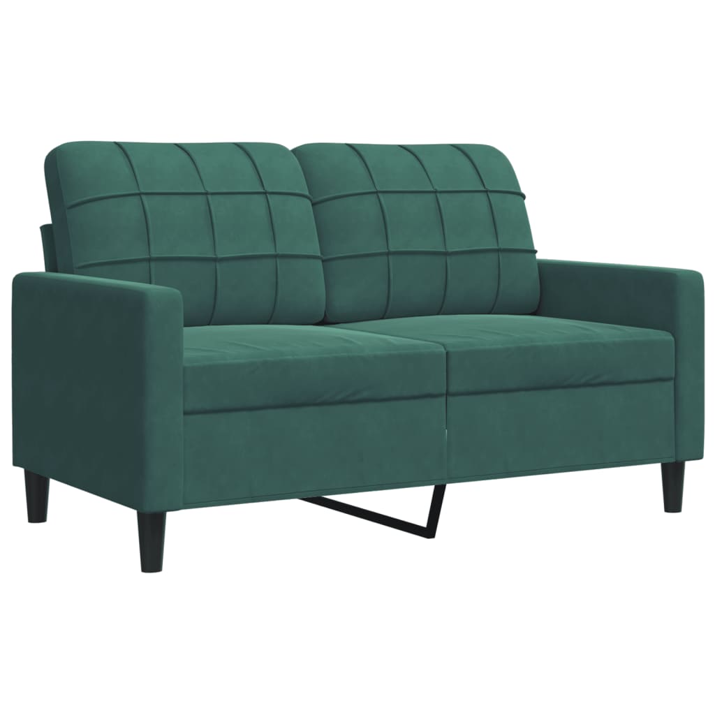 vidaXL 2-Sitzer-Sofa Dunkelgrün 120 cm Samt