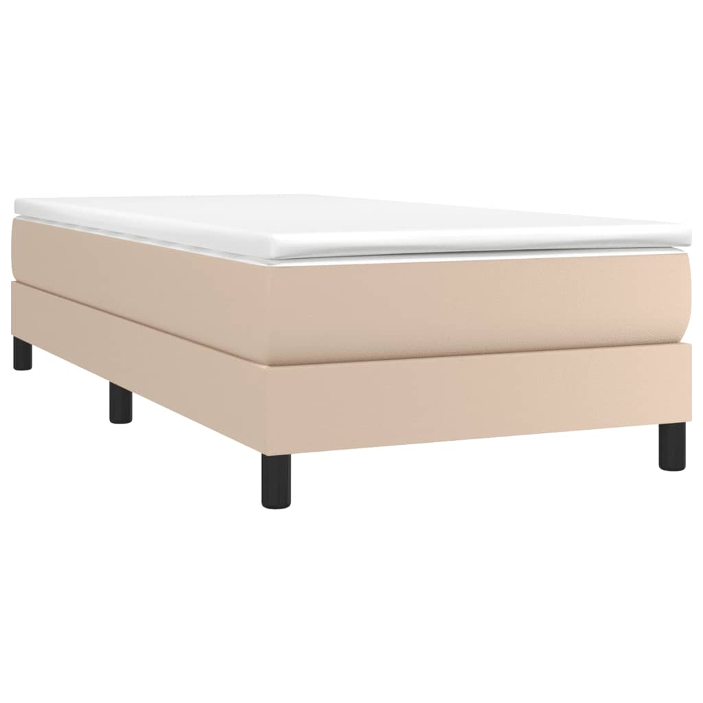 vidaXL Boxspringbett Matratze Cappuccino-Braun 100x200cm Kunstleder