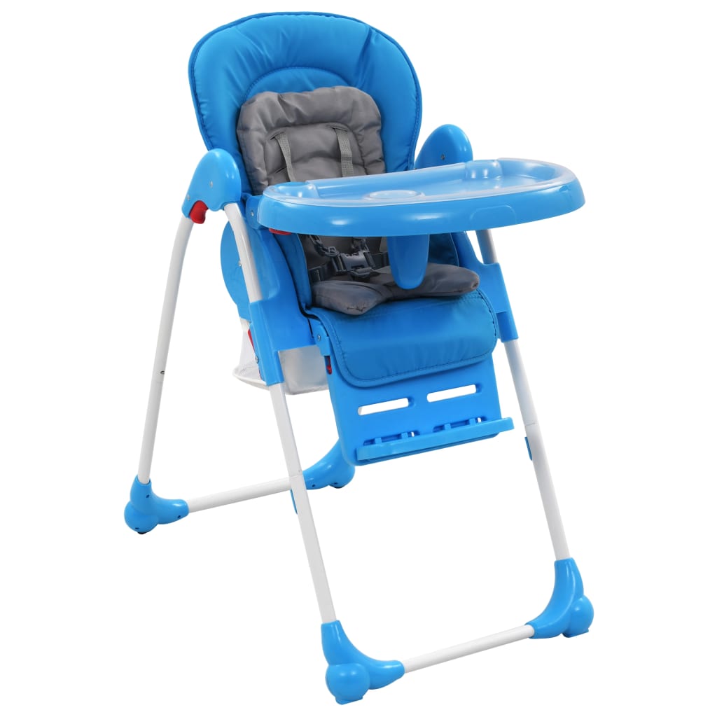 vidaXL Baby-Hochstuhl Blau und Grau 