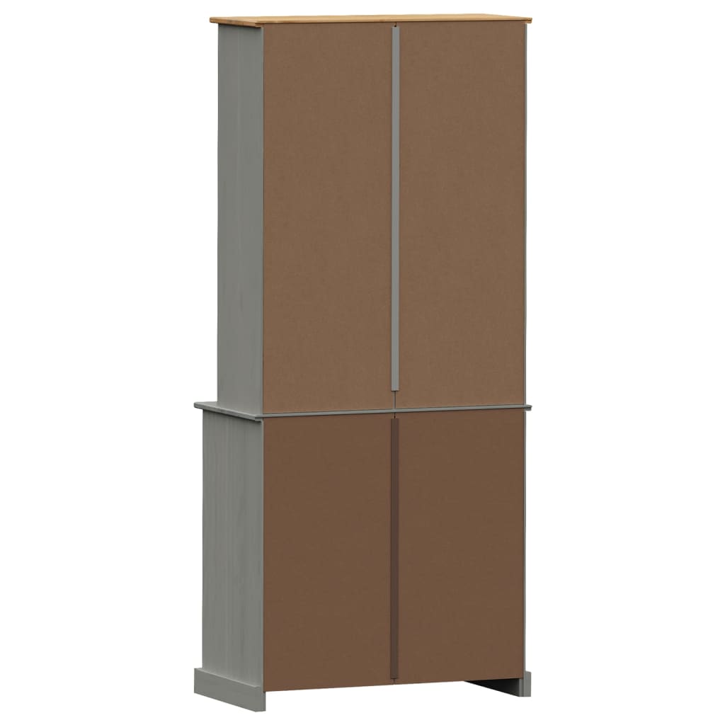 vidaXL Highboard VIGO Grau 78x40x175 cm Massivholz Kiefer