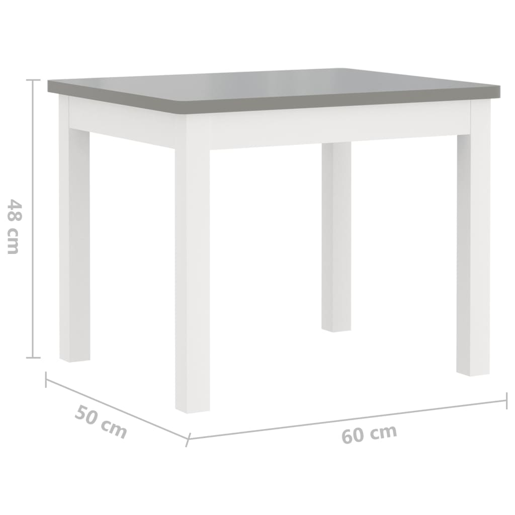 vidaXL 4-tlg. Kinder-Sitzgruppe Weiß und Grau MDF