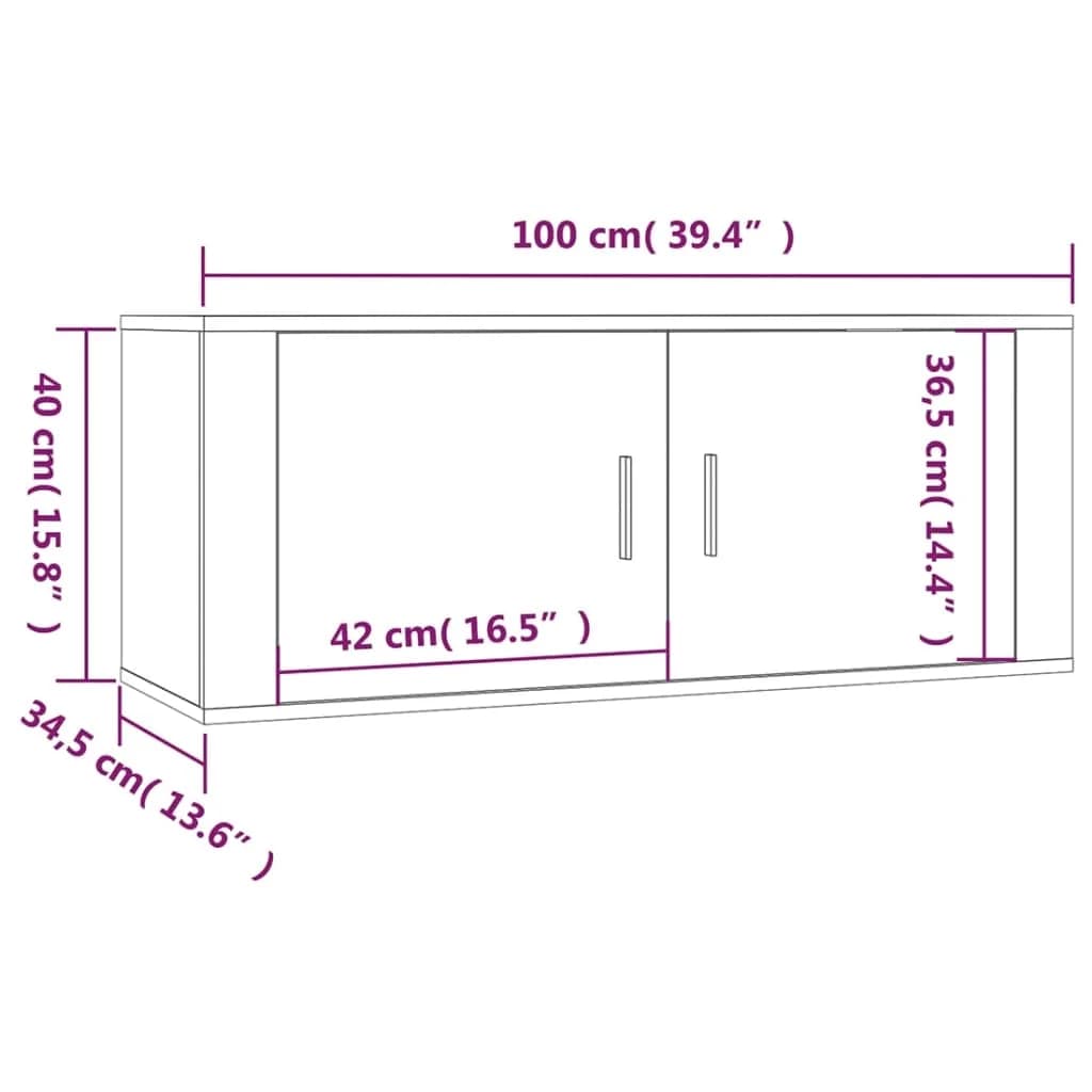 vidaXL 3-tlg. TV-Schrank-Set Braun Eichen-Optik Holzwerkstoff