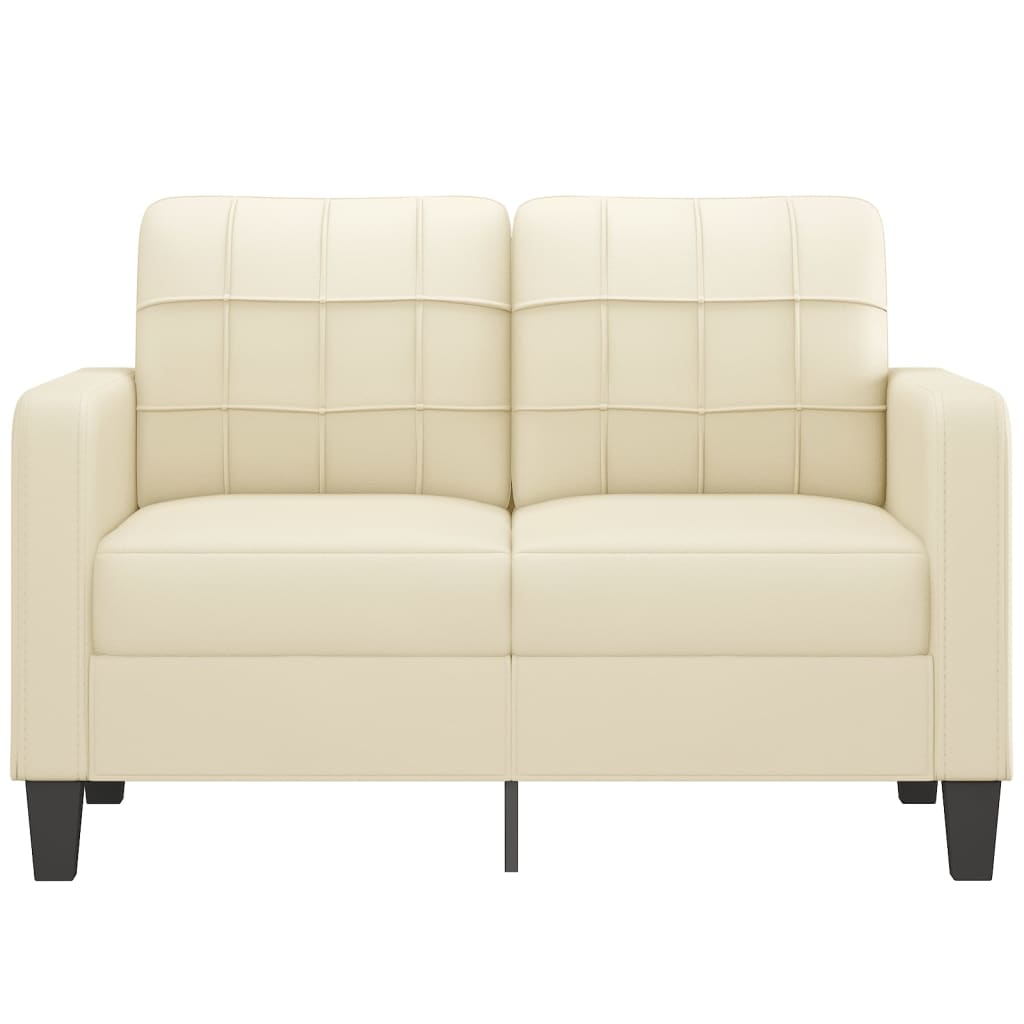 vidaXL 2-Sitzer-Sofa Creme 120 cm Kunstleder