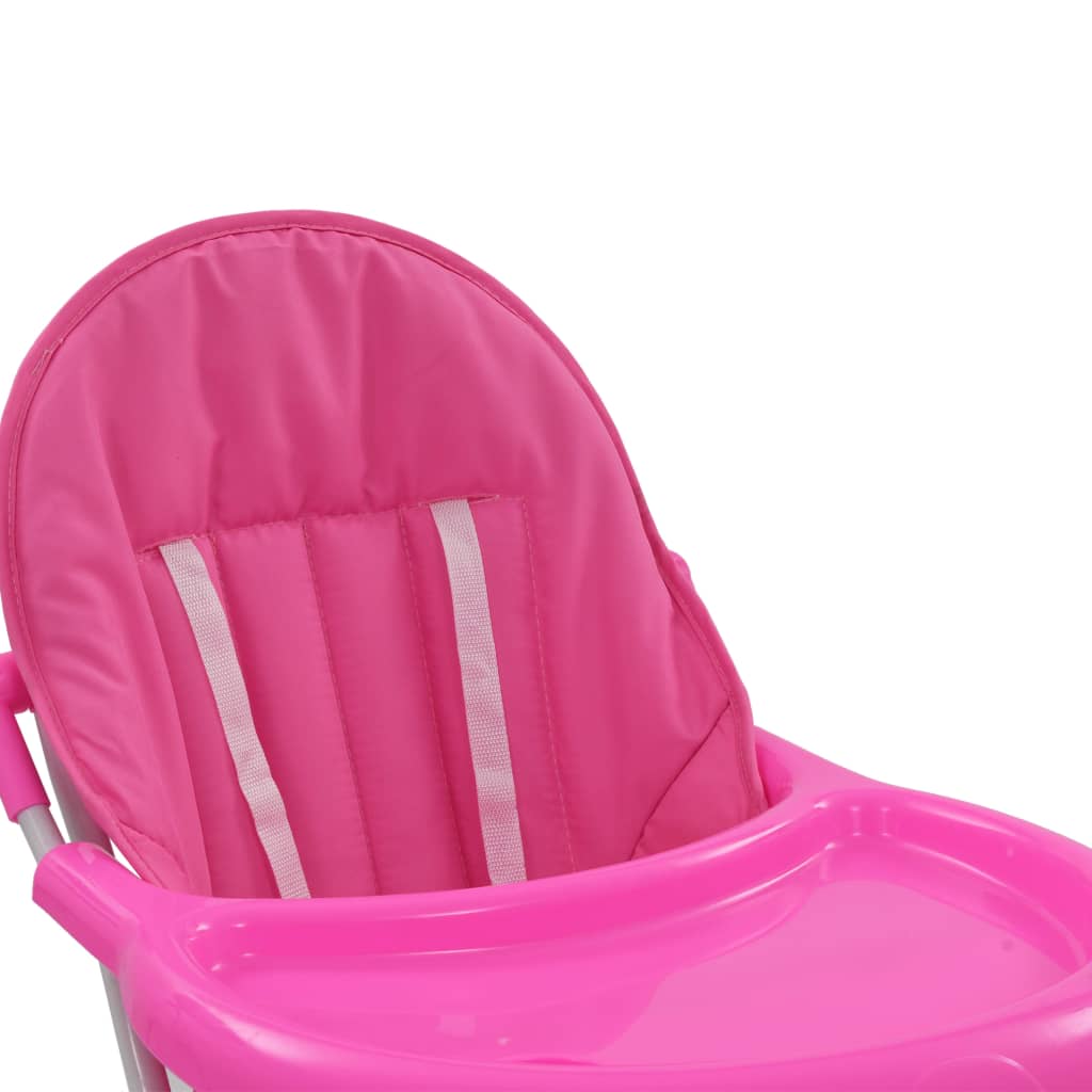 vidaXL Baby-Hochstuhl Rosa und Weiß 